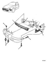 REAR SUSPENSION & BUMPER BARS Chevrolet Lumina (RHD) FRONT BUMPER BAR MOUNTING - 8VK