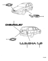 ORNAMENTATION, WIPER Chevrolet Lumina (LHD) VY/V2 EMBLEMS & NAME PLATES - (35)
