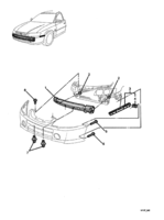 REAR SUSPENSION, FRAME & BUMPER BARS Chevrolet Lumina (LHD) VY/V2 FRONT BUMPER BAR MOUNTING - (VK) (03, 35, 43, 69, 80)  (A9D, A9F)