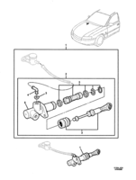 ENGINE & CLUTCH - LN3 (V6) Chevrolet Lumina (LHD) VY/V2 CLUTCH MASTER CYLINDER - MANUAL - NON ADJUSTABLE PUSHROD - (LN3) (M35)(A9W)