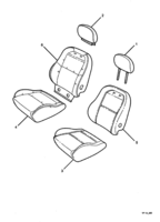 INTERIOR TRIM Chevrolet Lumina (RHD) FRONT SEAT COVERS & PADS - (VK) (35, 69, 80) (W6R) (A9D, A9F, A8U)