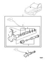 ENGINE & CLUTCH - (LS1) (V8) Chevrolet Lumina (RHD) CLUTCH MASTER CYLINDER - MANUAL - NON ADJUSTABLE PUSHROD - (LS1) (M12, MM6)
