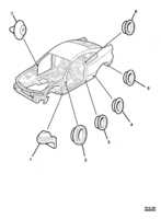 INSULATORS & GROMMET Chevrolet Lumina (LHD) VZ SIDE PANEL PLUGS - (37)