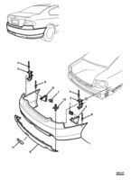 REAR SUSPENSION, FRAME & BUMPER BARS Chevrolet Lumina (LHD) VZ REAR BUMPER BAR - (37)