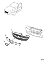 REAR SUSPENSION, FRAME & BUMPER BARS Chevrolet Lumina (LHD) VZ FRONT BUMPER BAR GRILLE -  (VK) EXC (A9F, A9D)