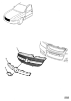 REAR SUSPENSION, FRAME & BUMPER BARS Chevrolet Lumina (LHD) VZ FRONT BUMPER BAR GRILLE - (VL)