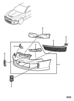 REAR SUSPENSION, FRAME & BUMPER BARS Chevrolet Lumina (LHD) VZ FRONT BUMPER BAR - (37) EXC (V5B)
