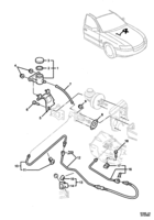 ENGINE & CLUTCH - (LS1,LS2,L76,L98) (V8) Chevrolet Lumina (LHD) VZ CLUTCH RESERVOIR & HYDRAULIC HOSES - MANUAL - (MM6, M12) (LS1, LS2)