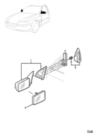 ORNAMENTATION, WIPER Chevrolet Lumina (RHD) EXTERIOR REAR VISION MIRROR - (03, 35, 43, 69, 80)