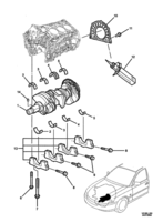 ENGINE & CLUTCH - LY7,LP1 (V6) Chevrolet Lumina (RHD) CRANKSHAFT & MAIN BEARINGS - (LY7, LP1)