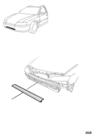 REAR SUSPENSION, FRAME & BUMPER BARS Chevrolet Lumina (RHD) CROSSMEMBER BLACKOUT STRIP