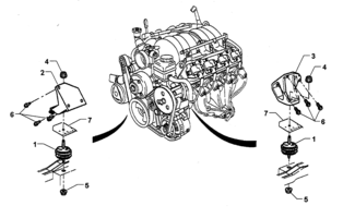 ENGINE - LS1 (V8) Chevrolet Caprice ENGINE MOUNTING - FRONT - LS1