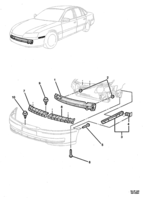 REAR SUSPENSION & BUMPER BARS Chevrolet Caprice (LHD) FRONT BUMPER BAR MOUNTING