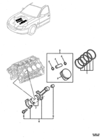 ENGINE - LS1,LS2 (V8) Chevrolet Caprice (LHD) PISTON & PIN, RING, BEARING - (LS1, LS2, L76)