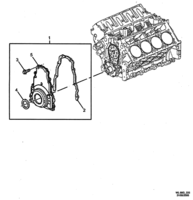 ENGINE - LS1,LS2 (V8) Chevrolet Caprice (LHD) FRONT COVER - (LS1)