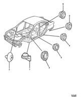 INSULATORS & GROMMET Chevrolet Caprice (LHD) SIDE PANEL PLUGS