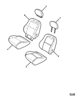 INTERIOR TRIM Chevrolet Caprice (LHD) FRONT SEAT COVER, PAD & HEAD RESTRAINT - (WM)