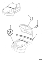 SHEET METAL Chevrolet Caprice (LHD) ENGINE HOOD WEATHERSTRIP & BUMPERS,