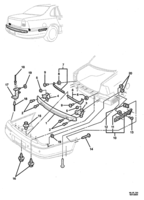 REAR SUSPENSION & BUMPER BARS Chevrolet Caprice (LHD) REAR BUMPER BAR MOUNTING,