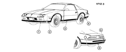 BODY MOLDINGS-SHEET METAL-REAR COMPARTMENT HARDWARE-ROOF HARDWARE Chevrolet Camaro 1982-1982 FS STRIPES/BODY