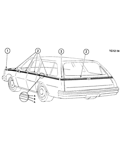 BODY MOLDINGS-SHEET METAL-REAR COMPARTMENT HARDWARE-ROOF HARDWARE Chevrolet Monte Carlo 1982-1982 G35 STRIPES/BODY (W/D85)