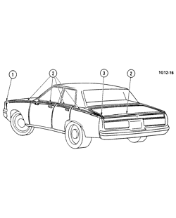 BODY MOLDINGS-SHEET METAL-REAR COMPARTMENT HARDWARE-ROOF HARDWARE Chevrolet Malibu 1982-1982 G69 STRIPES/BODY (W/D84)