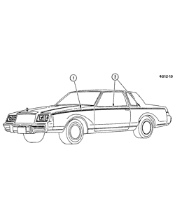 МОЛДИНГИ КУЗОВА-ЛИСТОВОЙ МЕТАЛ-ФУРНИТУРА ЗАДНЕГО ОТСЕКА-ФУРНИТУРА КРЫШИ Buick Regal 1982-1982 G47 STRIPES/BODY (D85)