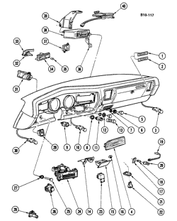 DOORS-REGULATORS-WINDSHIELD-WIPER-WASHER Buick Regal 1976-1977 A INSTRUMENT PANEL-PART II