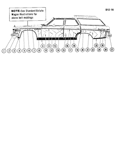 МОЛДИНГИ КУЗОВА-ЛИСТОВОЙ МЕТАЛ Buick Estate Wagon 1976-1976 BR35-45 SIDE MOLDINGS (WOOD GRAIN OPT)
