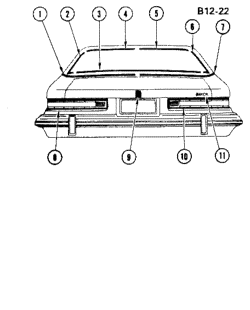 BODY MOLDINGS-SHEET METAL Buick Estate Wagon 1976-1976 BN,BP39 REAR MOLDINGS