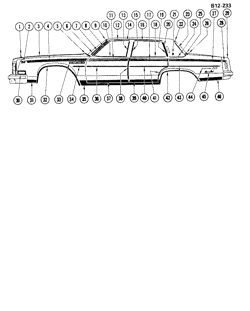 МОЛДИНГИ КУЗОВА-ЛИСТОВОЙ МЕТАЛ Buick Electra 1977-1977 CV,CX69 SIDE MOLDINGS
