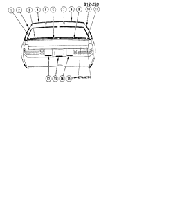 BODY MOLDINGS-SHEET METAL Buick Riviera 1978-1978 BN,BP37-69 REAR MOLDINGS