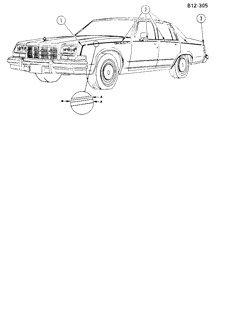 МОЛДИНГИ КУЗОВА-ЛИСТОВОЙ МЕТАЛ Buick Electra 1979-1979 C69 STRIPES (D85)