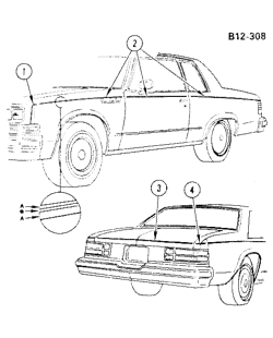 BODY MOLDINGS-SHEET METAL Buick Estate Wagon 1979-1979 B37 STRIPES (D85)
