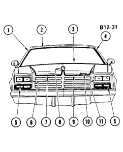BODY MOLDINGS-SHEET METAL Buick Century 1976-1976 AD37,AH57 FRONT MOLDINGS