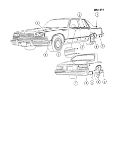 BODY MOLDINGS-SHEET METAL Buick Estate Wagon 1979-1979 B69 STRIPES (D90)