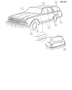 BODY MOLDINGS-SHEET METAL Buick Estate Wagon 1979-1979 B35 STRIPES (D90)