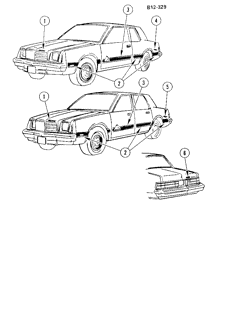 BODY MOLDINGS-SHEET METAL Buick Skylark 1980-1980 XB37-69 STRIPES (D88,DL1)