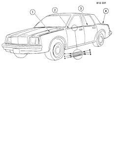 МОЛДИНГИ КУЗОВА-ЛИСТОВОЙ МЕТАЛ Buick Skylark 1980-1980 X69 STRIPES (D90)