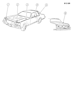 МОЛДИНГИ КУЗОВА-ЛИСТОВОЙ МЕТАЛ Buick Regal 1979-1979 A47 STRIPES (DL6,Y44)