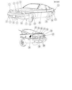 BODY MOLDINGS-SHEET METAL Buick Skyhawk 1979-1979 H DECALS (ROAD HAWK Y43 OPT)