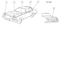 МОЛДИНГИ КУЗОВА-ЛИСТОВОЙ МЕТАЛ Buick Regal 1980-1980 A47 STRIPES (DL6,Y44)