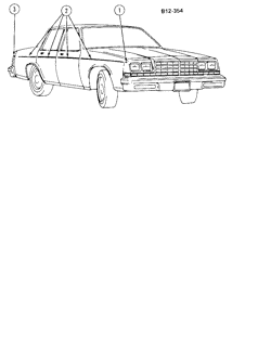 BODY MOLDINGS-SHEET METAL Buick Estate Wagon 1980-1980 B69 STRIPES (D85)