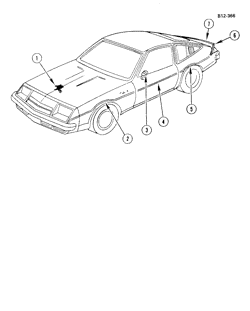 BODY MOLDINGS-SHEET METAL Buick Skyhawk 1980-1980 H STRIPES (D84)