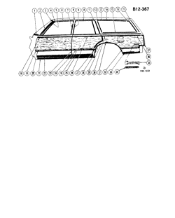 МОЛДИНГИ КУЗОВА-ЛИСТОВОЙ МЕТАЛ Buick Century 1980-1980 AE,AH35 SIDE MOLDINGS (W/WOOD GRAIN)