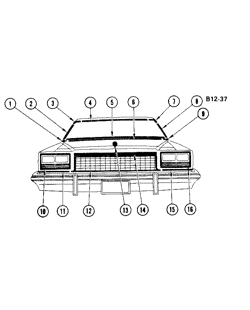 BODY MOLDINGS-SHEET METAL Buick Estate Wagon 1976-1976 BN,BP39-57 FRONT MOLDINGS