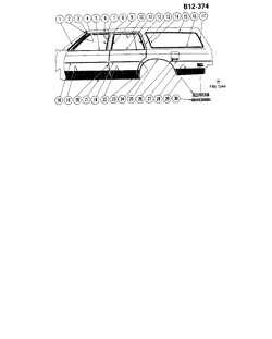 МОЛДИНГИ КУЗОВА-ЛИСТОВОЙ МЕТАЛ Buick Estate Wagon 1980-1980 BR35 SIDE MOLDINGS (STD)