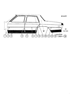 МОЛДИНГИ КУЗОВА-ЛИСТОВОЙ МЕТАЛ Buick Lesabre 1980-1980 BN,BP69 SIDE MOLDINGS (BELOW BELT)