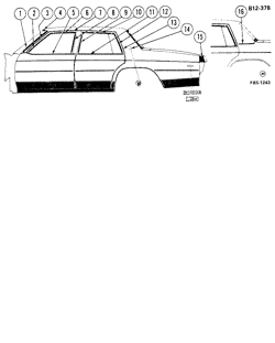 BODY MOLDINGS-SHEET METAL Buick Lesabre 1980-1980 BN,BP69 SIDE MOLDINGS (ABOVE BELT)