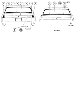 BODY MOLDINGS-SHEET METAL Buick Lesabre 1980-1980 BN,BP69 REAR MOLDINGS